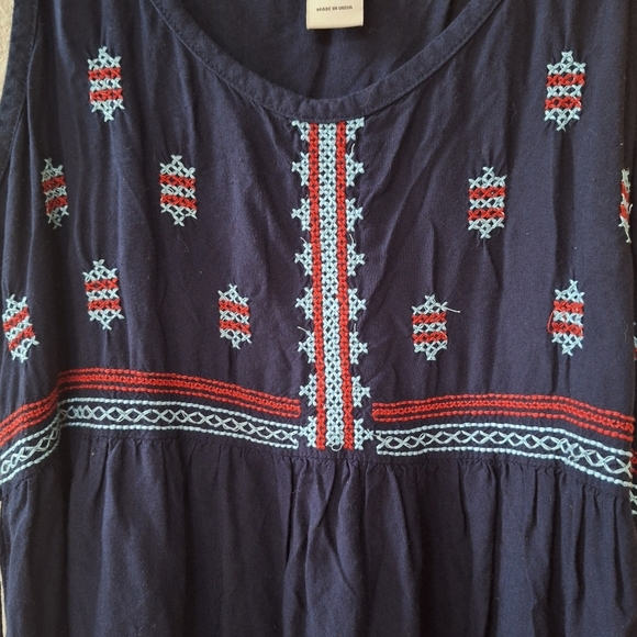 Ariat Womens Navy Embroidered Knee-length Sun Dress Size M - Picture 4 of 8